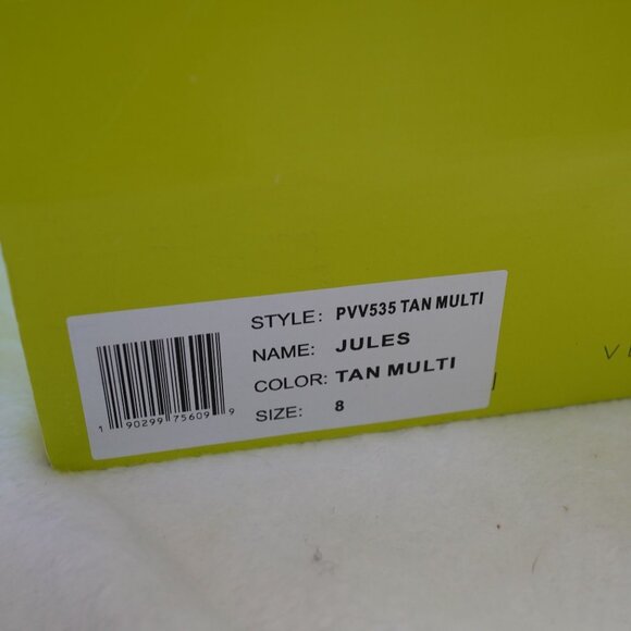 Volatile Jules Slide Sandals Tan Multi Size 8 Braided Platform Cork Wedge - Picture 4 of 7